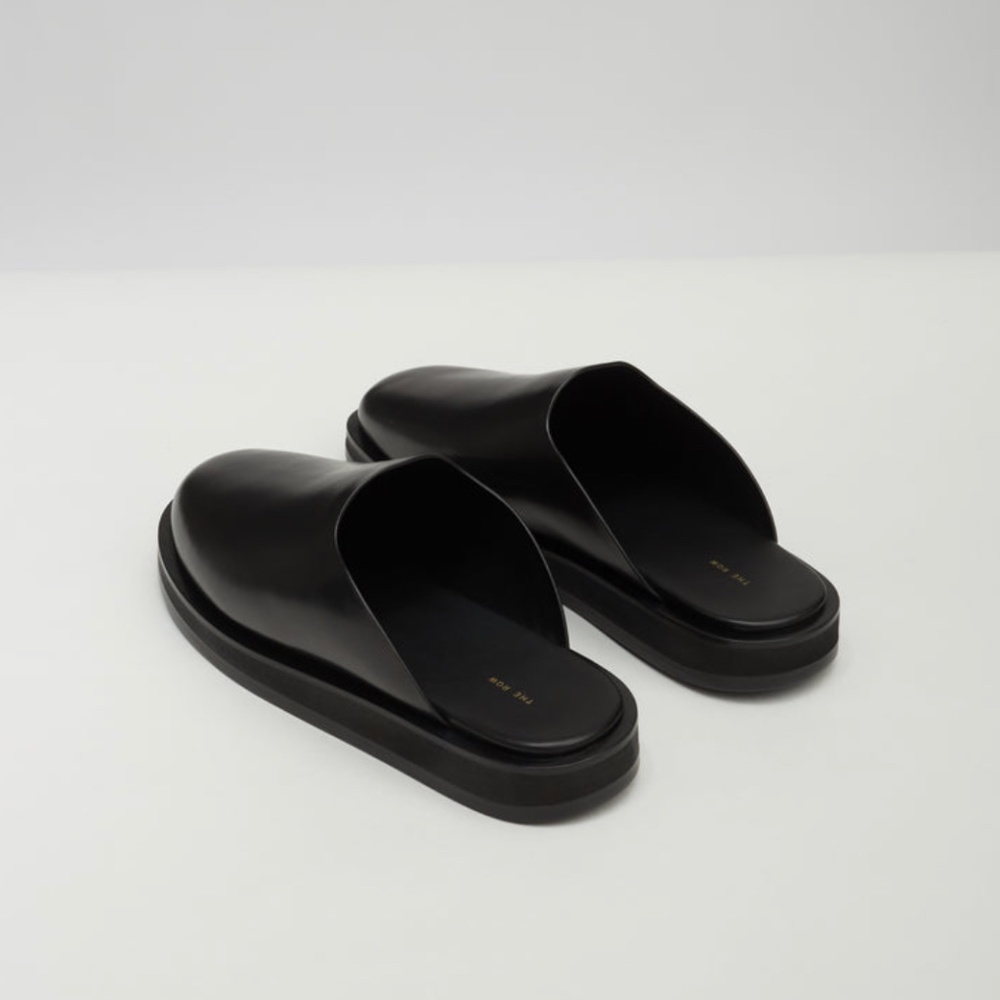 The Row Sabot Black Leather Mules NWB Size 38.5 - Picture 9 of 9